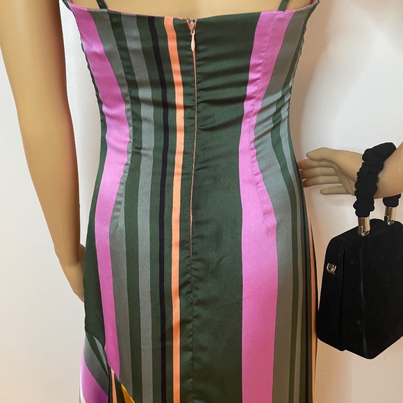 Midi ruffled striped spaghetti strap sheath flare! - Picture 10 of 12